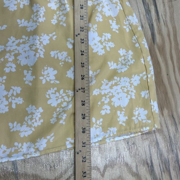 Abercrombie & Fitch Babydoll Dress Smocked Yellow Floral Size M Y2K Cottagecore - Picture 15 of 16